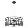 Homeroots 8.25 x 20 x 20 in. Amoret 5-Light Matte Black Convertible Pendant 398320